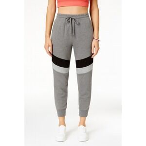 Material Girl Active Juniors' Colorblocked Jogger Pants Gray Size S Heather